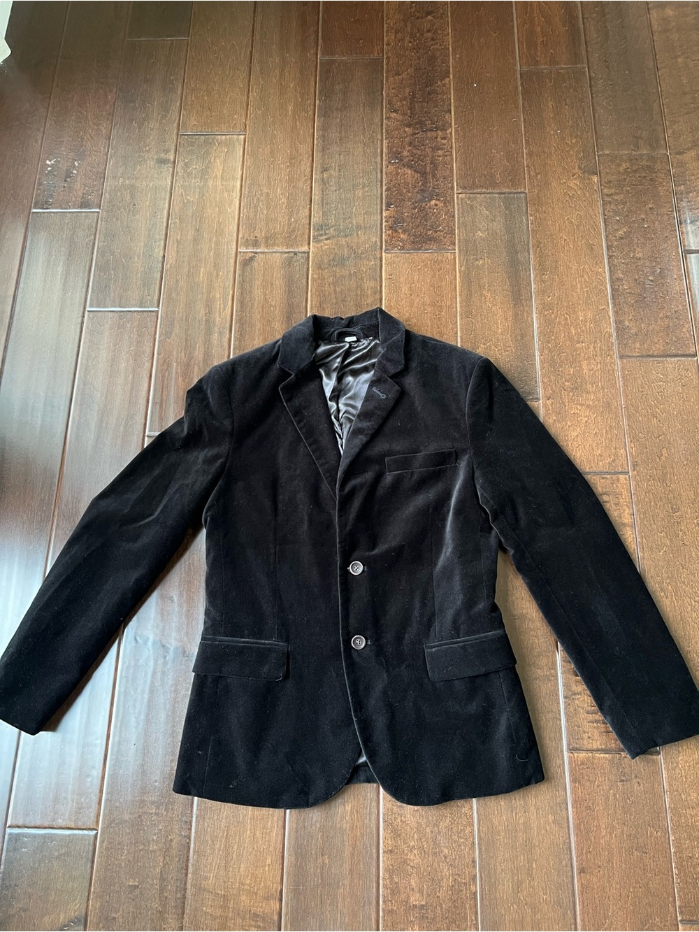 Goodfellow & Co Black Velvet Two Button Blazer Style Jacket